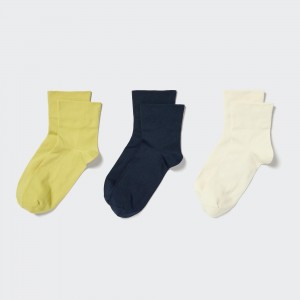 Chaussette Uniqlo Crew Tapered Socks Three Pairs Femme Vert | 9136-AUZLV