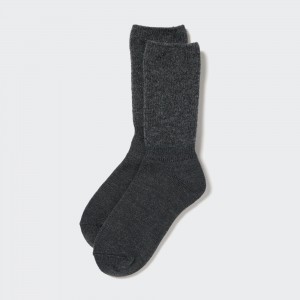 Chaussette Uniqlo Heattech Souffle Yarn Thermal Socks Femme Grise Foncé | 3140-BPFXV