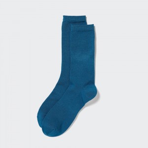 Chaussette Uniqlo Heattech Thermal Socks Femme Bleu | 6418-RNSMV