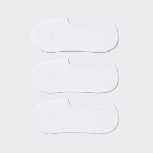 Chaussette Uniqlo Invisible No Show Socks Three Pairs Femme Blanche | 7580-ERJFU