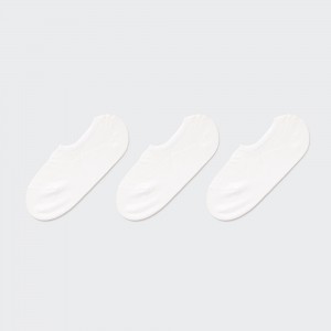 Chaussette Uniqlo Mesh Invisible No Show Socks Three Pairs Femme Blanche | 6715-ITMYE