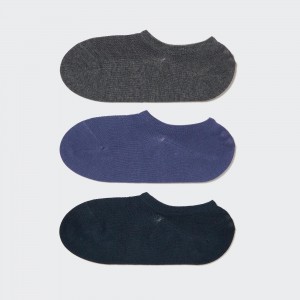 Chaussette Uniqlo Mesh Invisible No Show Socks Three Pairs Femme Grise Foncé | 8019-PGRWN
