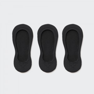 Chaussette Uniqlo Sheer Invisible No Show Socks Three Pairs Femme Noir | 0659-JZMPG