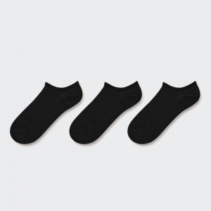 Chaussette Uniqlo Short Socks Three Pairs Femme Noir | 8045-MZQIA