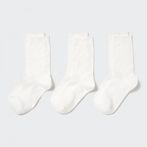 Chaussette Uniqlo Socks Three Pairs Femme Blanche | 2978-ERQXL