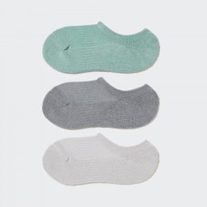 Chaussette Uniqlo Sports Invisible No Show Socks Three Pairs Femme Vert | 6825-WTCAZ