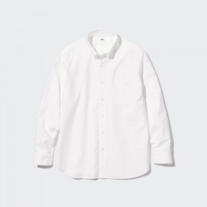 Chemises Uniqlo Regular Fit Oxford Shirt Homme Blanche | 2158-OSJWM