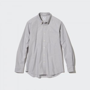 Chemises Uniqlo Slim Fit Oxford Shirt Homme Grise | 2185-JLOVF