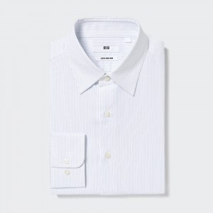 Chemises Uniqlo Super Non Iron Regular Fit Striped Shirt Regular Collar Homme Bleu | 4239-PNKUR