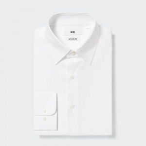 Chemises Uniqlo Super Non Iron Regular FiT-Shirt Regular Collar Homme Blanche | 9125-JDCYI