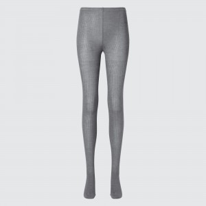 Collant Uniqlo Heattech Ribbed Knitted Thermal Tights Femme Grise | 7892-WSIRV
