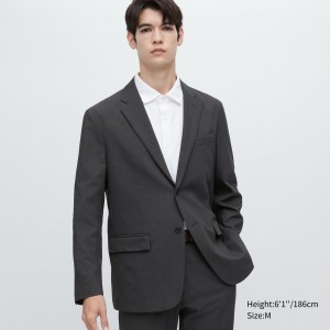 Costumes Uniqlo Airsense Ultra Light Wool Like Jacket Homme Grise Foncé | 8149-FVRUB