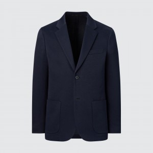 Costumes Uniqlo Comfort Blazer Jacket Homme Bleu Marine | 8540-XLIDF