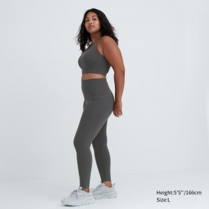 Hauts Uniqlo Airism Uv Protection Soft Leggings With Pockets Femme Grise | 1928-ZNLEQ