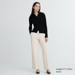Hauts Uniqlo Dry Straight Leg Joggers Femme Blanche | 6758-YWQEZ