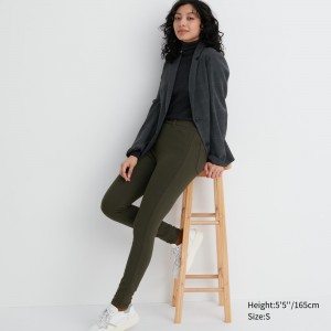 Hauts Uniqlo Heattech Ultra Stretch High Rise Thermal Leggings Trousers Femme Vert Olive | 2108-CNPFH