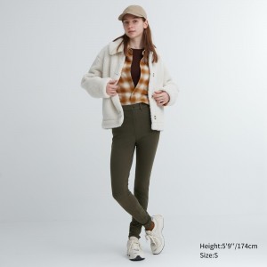 Hauts Uniqlo Heattech Ultra Stretch High Rise Leggings Trousers Long Femme Vert Olive | 5840-XBSRY