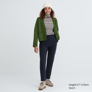 Hauts Uniqlo Heattech Warm Lined Trousers Femme Bleu Marine | 5094-NSIUY