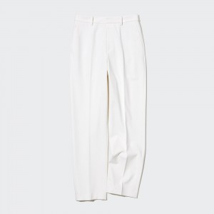 Hauts Uniqlo Smart Ankle Length Trousers Long Femme Blanche | 3027-SGOAJ