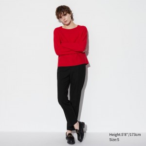 Hauts Uniqlo Smart Ankle Length Trousers Long Femme Noir | 8365-OWEYK