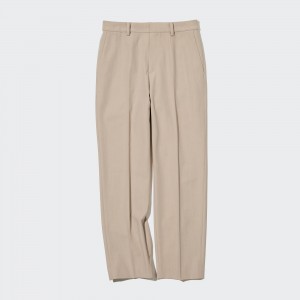 Hauts Uniqlo Smart Ankle Length Trousers Femme Beige | 8530-NGQTD