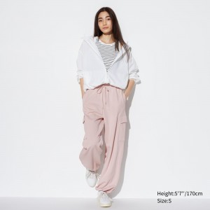 Hauts Uniqlo Sweat Cargo Joggers Femme Rose | 4067-HSKZE