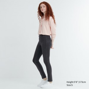 Hauts Uniqlo Ultra Stretch Denim Leggings Long Femme Grise Foncé | 0287-RUWBF