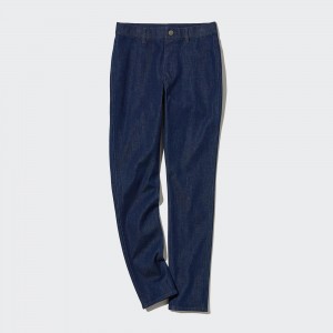 Hauts Uniqlo Ultra Stretch Denim Leggings Trousers Long Femme Bleu Marine | 3209-OWNBL