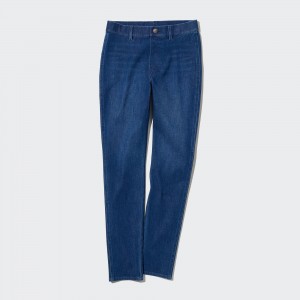 Hauts Uniqlo Ultra Stretch Denim Leggings Trousers Femme Bleu | 7821-COFKX