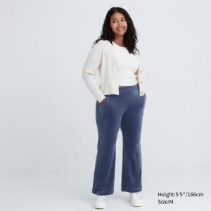 Hauts Uniqlo Ultra Stretch Smooth Trousers Femme Bleu | 7923-BEWOX