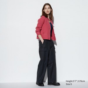 Hauts Uniqlo Wide Straight Leg Cargo Trousers Femme Grise Foncé | 1905-BLKXJ