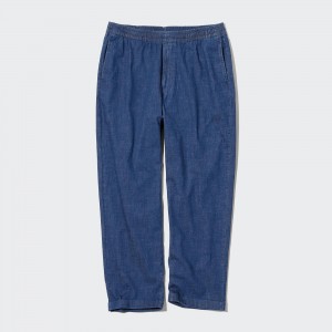 Jean Uniqlo Relaxed Fit Ankle Length Jeans Homme Bleu | 9247-HABXR