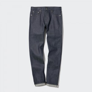 Jean Uniqlo Selvedge Stretch Slim Fit Jeans Homme Bleu Marine | 9028-KPJDQ