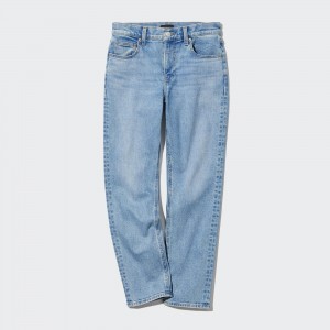 Jean Uniqlo Slim Fit Straight Leg Ankle Length Jeans Femme Bleu | 1846-WBRKA