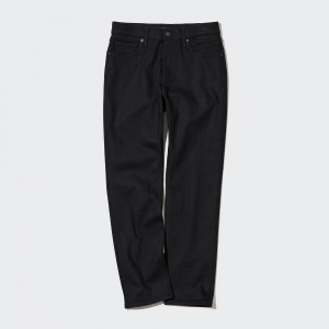 Jean Uniqlo Slim Fit Straight Leg Ankle Length Jeans Femme Noir | 5928-NSKQP