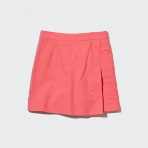 Jupes Uniqlo Linen Blend Skort Femme Rose | 1506-XHGTI