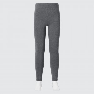 Pantalon Jogging Uniqlo Heattech Cotton Extra Warm Thermal Leggings Enfant Grise Foncé | 0179-ELIHT