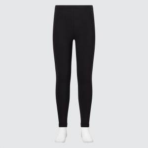 Pantalon Jogging Uniqlo Heattech Extra Warm Cotton Thermal Leggings Enfant Noir | 1029-JBAOK