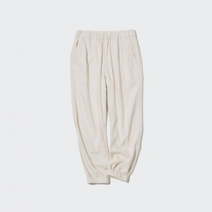 Pantalon Jogging Uniqlo Linen Blend Relaxed Fit Joggers Enfant Beige | 8206-BJUDS