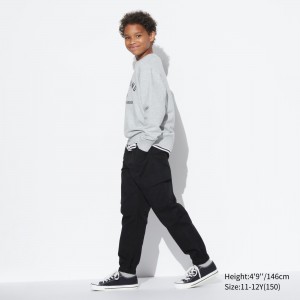 Pantalon Jogging Uniqlo Ultra Stretch Cargo Joggers Enfant Noir | 7453-FPMVD