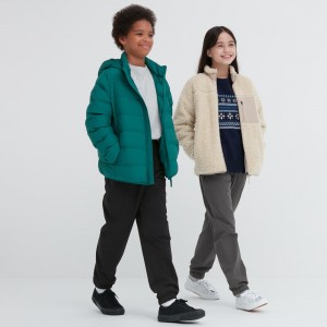 Pantalon Jogging Uniqlo Warm Stretch Lined Joggers Enfant Noir | 8902-MLWGF