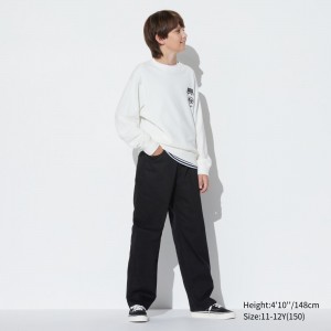 Pantalon Jogging Uniqlo Wide Leg Jeans Enfant Noir | 8014-QFIVS