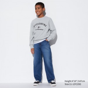Pantalon Jogging Uniqlo Wide Leg Jeans Enfant Bleu | 9712-LTYDA