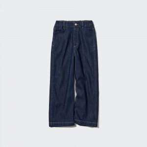 Pantalon Jogging Uniqlo Wide Straight Leg Jeans Enfant Bleu | 2695-CGNFO