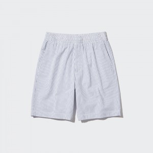 Pantalons Uniqlo Dry Stretch Seersucker Easy Shorts Homme Bleu | 1527-EALSD
