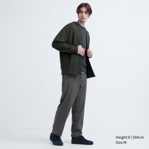 Pantalons Uniqlo Flannel Easy Ankle Length Trousers Homme Grise | 8420-QZDUR