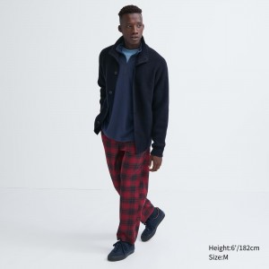 Pantalons Uniqlo Flannel Easy Patterned Ankle Length Trousers Homme Rouge | 4169-FVEHC