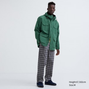 Pantalons Uniqlo Flannel Easy Patterned Ankle Length Trousers Homme Grise | 9105-OKSTV
