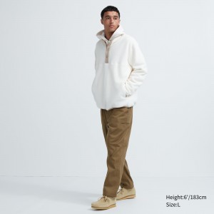 Pantalons Uniqlo Heattech Warm Lined Trousers Short Homme Marron | 6532-ELSXJ