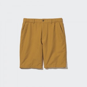 Pantalons Uniqlo Linen Blend Shorts Homme Moutarde | 8546-BAMTE